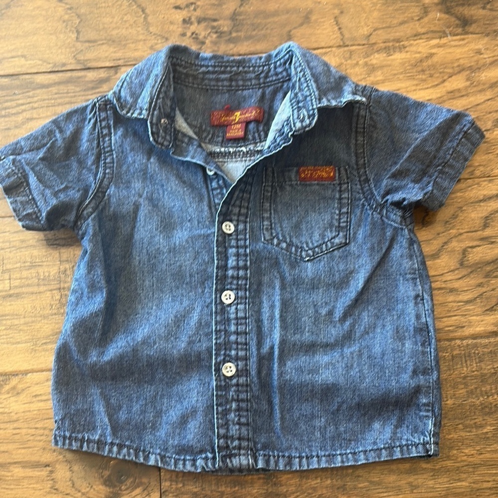 7 for all mankind Blue Denim Kids Shirt